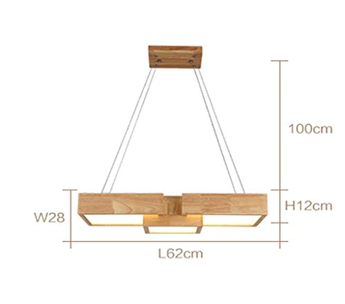 Table de dîner lumineuse avec la lampe suspendue en bois led - 2