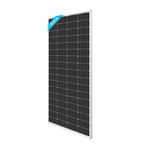 Renogy Solar Panel 200W, 12 V Monocrystalline Solar Panel PV Panel Off Grid Solar Power for Motorhome, Shed, Campervan Caravan and Boat Compact Design