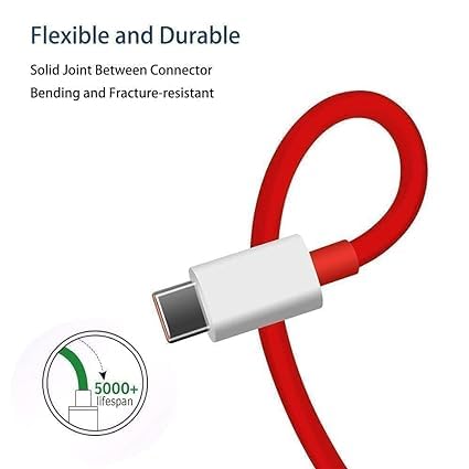Image of Original 65 Watt Charger with Cable Compatible for One Plus 9|9 Pro 8|8 Pro|7 Pro|7T|7T Pro|7|6T|6|5T|5|3T|3|Nord N10 5G (Adapter and Cable), White (BB24)