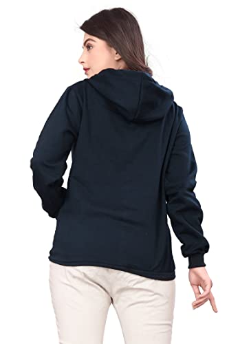 Image of More & More HOODMASTER Women's Fleece Hoodie Sweatshirt with Zip Pockets Full Sleeves Regular Fit Solid Pattern Hooded Neck and Standard Length | Comfortable Fleece Hoodie for Women