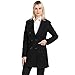 ForeMode Women Swing Double Breasted Wool Pea Coat with Belt Buckle Spring Mid-Long Long Sleeve Lapel Dresses Outwear