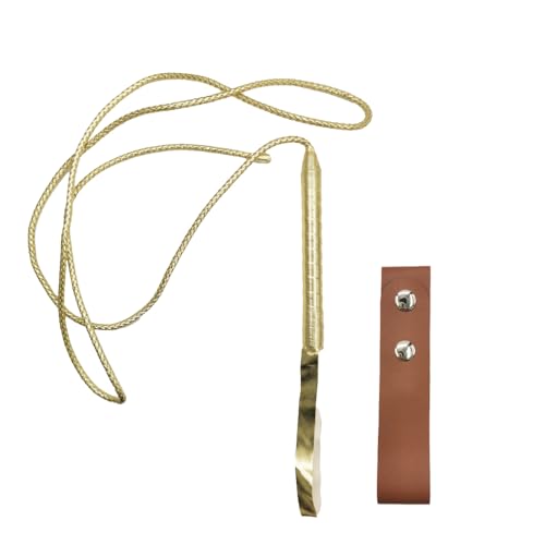 Golden Superhero Cosplay Whip for Warrior Woman Costume Prop Lasso Rope with Faux Leather Strap Halloween Party Accessory