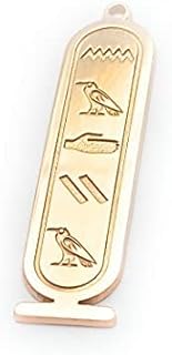 Hieroglyphics Necklace Gold, Egyptian Jewelry PenCustom Hieroglyphics Made Necklace, Personalized Egyptian Cartouche Pendant Necklace, Ancient Egyptian Necklace by HStudiodant, Ancient Egyptian Cartouche Pendant by HStudio (L, rose gold)