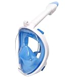 Jsdoin Snorkel Mask Full Face,180°view Design - Anti-fog, Anti-leak Technology - Sports Camera Compatible - for a Safe Adults and Kids Snorkeling Experience (Blue, S/M)