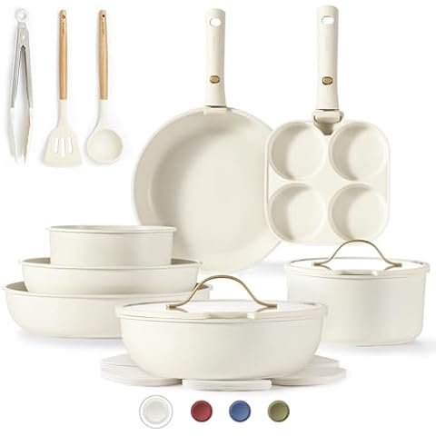 CAROTE 19pcs Non-Stick Cookware Set Cover