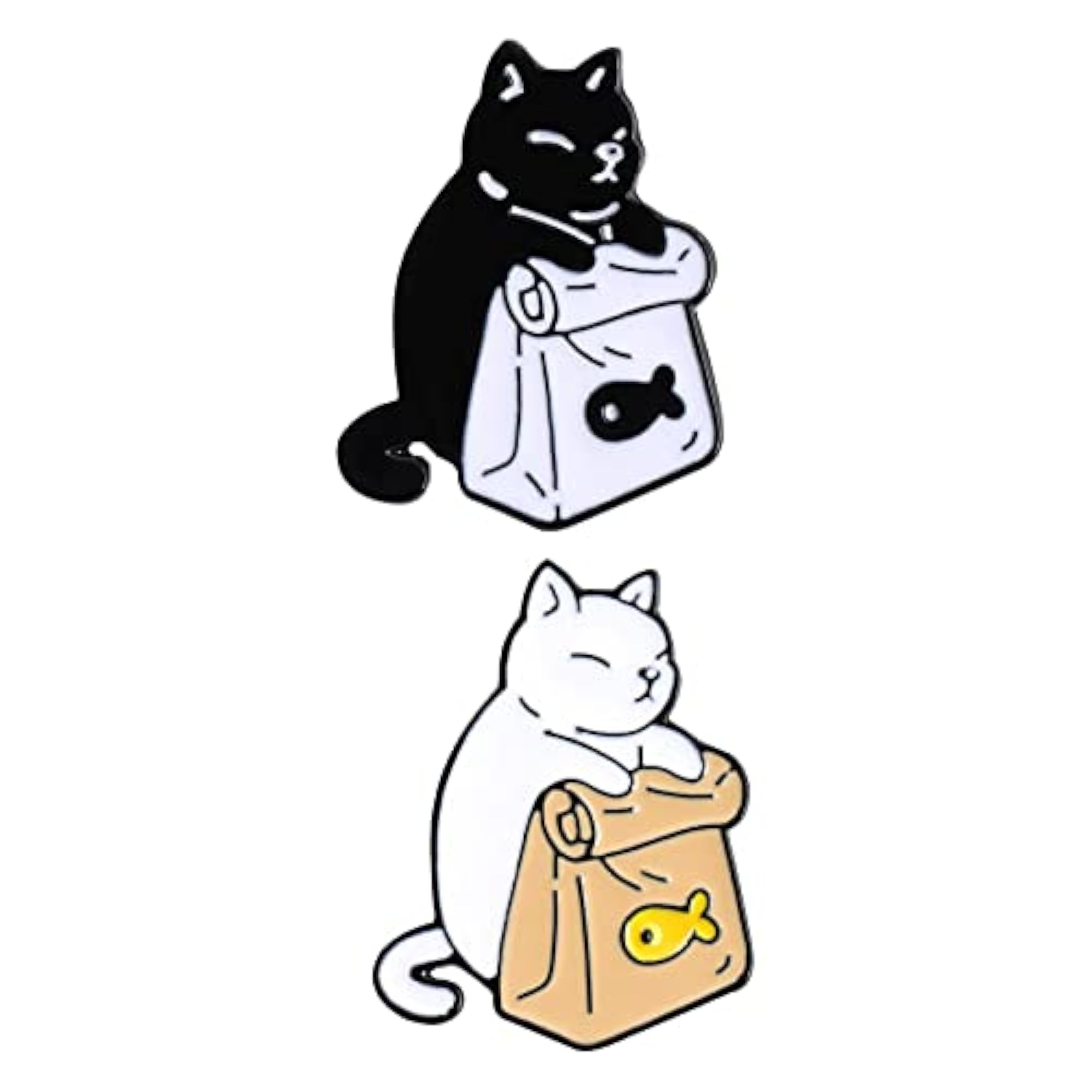 Cute Cats Enamel Brooch Pins Set, Gift for Cat Lovers