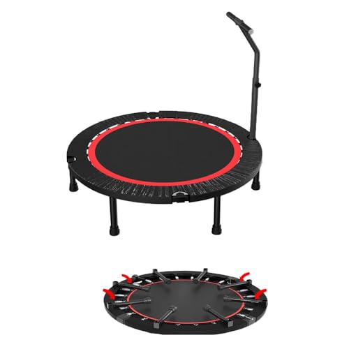 Trampolín plegable con mango de espuma ajustable de 48 pulgadas para fitness, soporta 300 kg, ideal para adultos y niños, diseño compacto, estilo B y seguro