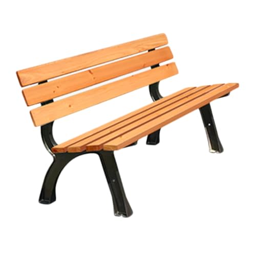 Banc de jardin extérieur en bois massif et aluminium supportant 300 kg