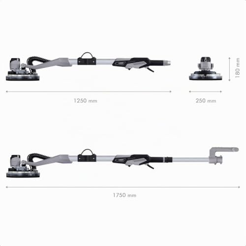 Werku WK403260 + 6 Abrasifs, Ponceuse Circulaire Murs-Plafonds Brushless, Qualité Professionnelle, 400 W, 225 mm, Système Éclairage LED Vision, Comprend 6 Disques Ponçage et Tuyau Aspiration – vue 7