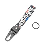 Motocicleta Poliéster Bordado Llavero para Yamaha Llavero Bordado Motocicleta Tela De Poliéster Llavero Anillo Llavero con Hebilla Motos Accesorios,Black-A