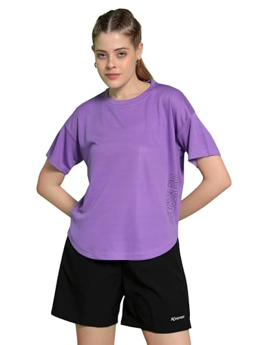 Image of Kvetoo Women Apple Cut Gym T Shirt Breathable Workout Tee Slim Fit Activewear Top Sports Training Yoga T Shirt Women