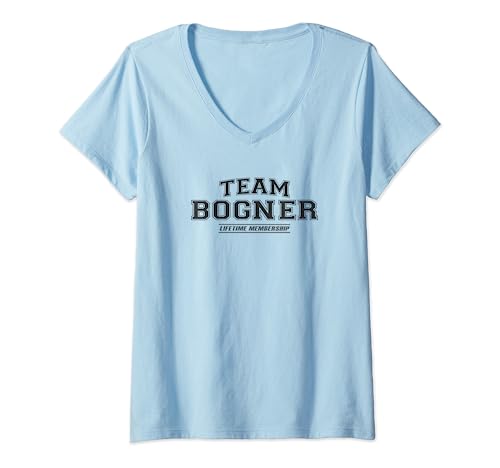Femme Team Bogner | Nom de famille fière, nom de famille T-Shirt avec Col en V
