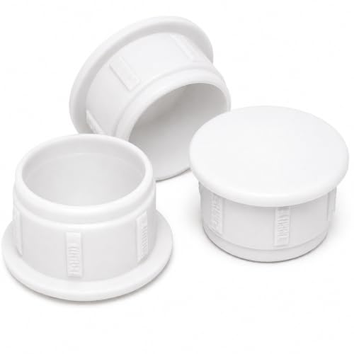 Image of (Pack of 40) White Plastic Hole Plugs 0.94 inch x 0.79 inch (24 x 20 mm), Drill Hole Cover Caps, Furniture Hole Plug, Screw Hole Plugs