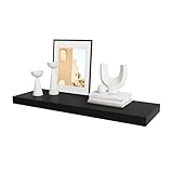 WELLAND 36 inch Black Mission Floating Shelves for Wall, Bathroom Wall Mount Shelves, Wood Modern Display Shelves, Book Shelves,for Bedroom,Living Room and Kitchen