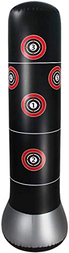 YUJISO Saco de Boxeo de pie Hinchable de 160cm de Niños y Adultos, Saco De Arena para Practicar Karate, Entrenamiento de Fitness, Ejercicio y Alivio del Estrés