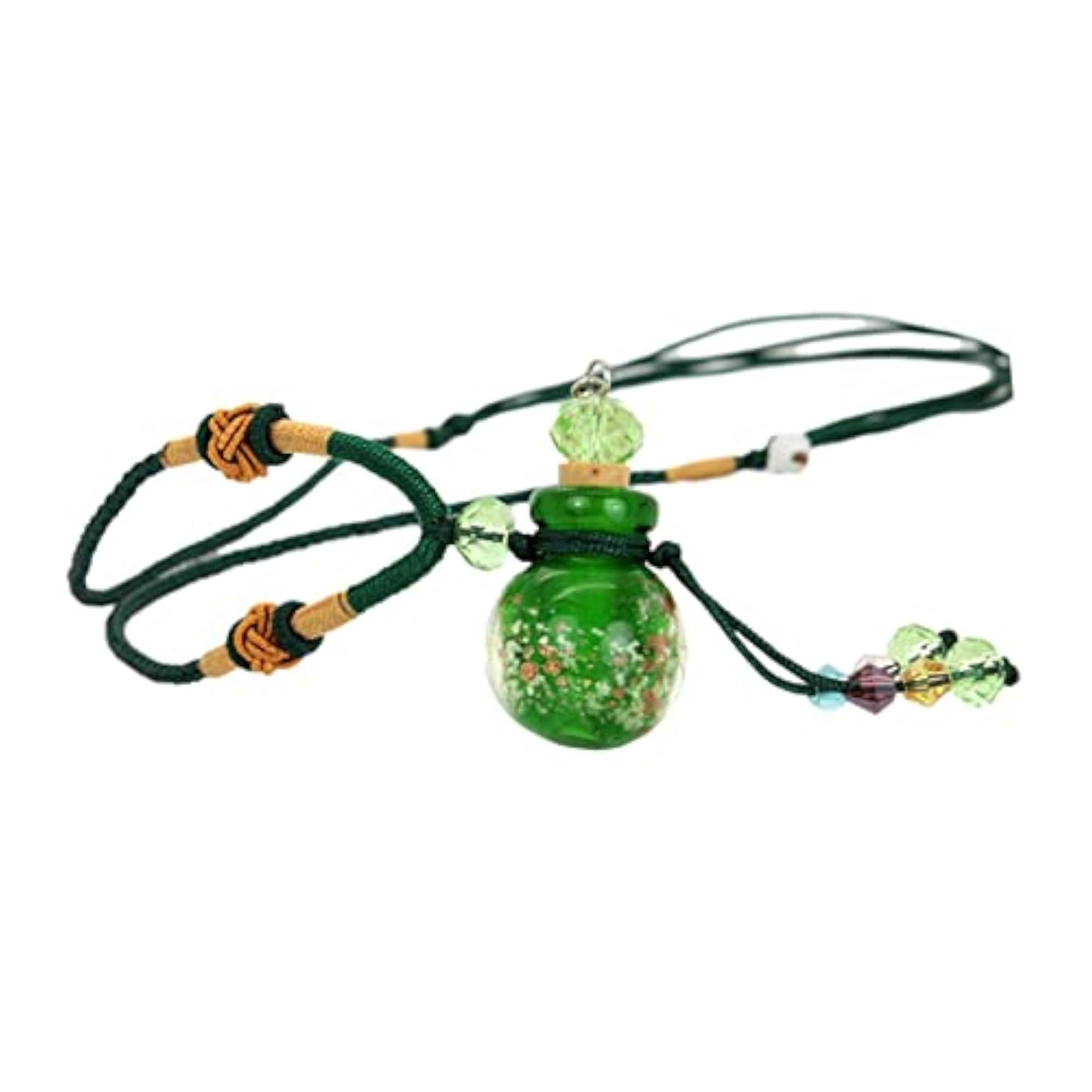 Glass Small Gourd Essential Oil Diffuser Pendant Necklace