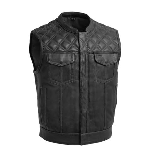 First Mfg Co Upside Perforated Leather Vest: 2.5