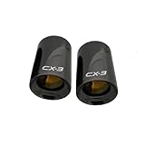 XIKER マツダ CX-3 専用 マフラーカッター 排気テールパイプ カバー 外装 ストレート マフラーチップ ステンレス製 鏡面仕上げ ドレスアップ テールチップ 簡単装着 カー用品 便利グッズ カスタム パーツ 2個セット（チタンブラック）