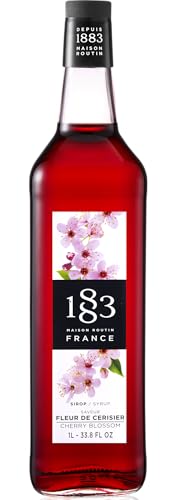 Image of 1883 Cherry Blossom Syrup for Drinks, Made in France, 1 Liter Glass Bottle