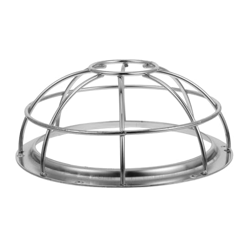 Uonlytech Pantalla Metálica Vintage para Lámpara Colgante Jaula Protectora Redonda de Hierro Resistente Cubierta de Malla Antipolvo para Bombillas Guardia Antivandálica Fácil de Instalar y
