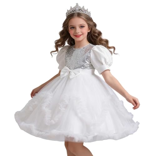 Vestidos de niña con lentejuelas y tul para damas de honor en bodas de gala
