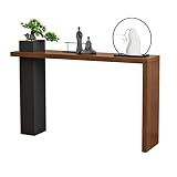 NIZAME Entryway Table with Storage Shelves, Industrial Sofa Table, Rustic Brown Wooden Look and Blac