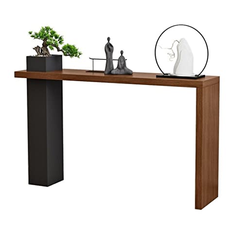 Nizame Entryway Table With Storage Shelves, Industrial Sofa Table, Rustic Brown Wooden Look And Black Metal Frame For Living Room Entryway And Bedroom (Color : Walnut Color, Size : 160 * 30 * 85Cm) #TOP9