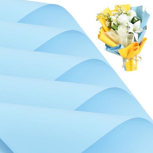 Papier cadeau bleu clair mat pour bouquet de fleurs BEISHIDA