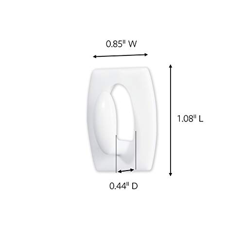 Image of Command 0.5 lb Capacity Mini Hooks, Indoor Use, 6 Hooks, 8 Strips, White (17006-ES)