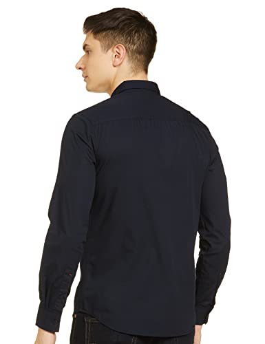 Image of The Indian Garage Co Men Slim Fit Solid Full Sleeves Cutaway Collar Casual Shirt