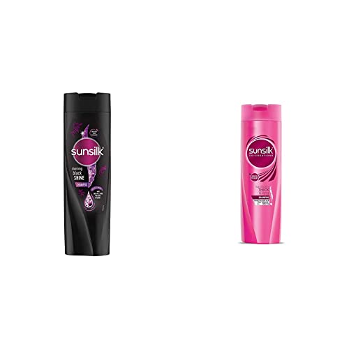 Image of Sunsilk Stunning Black Shine Shampoo, 340 ml And Sunsilk Lusciously Thick and Long Shampoo, 340ml