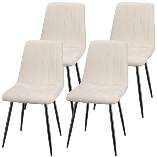 GrandCA HOME Esszimmerstühle 4er-Set - Samtbezug Grün, Schwarze Metallbeine, 80cm Hoch