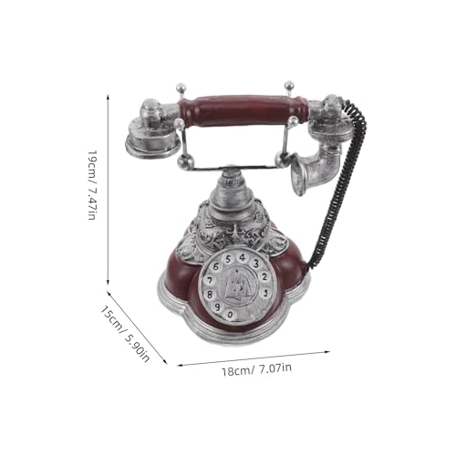 Téléphone vintage en résine rétro pour déco de meuble de salon - 2