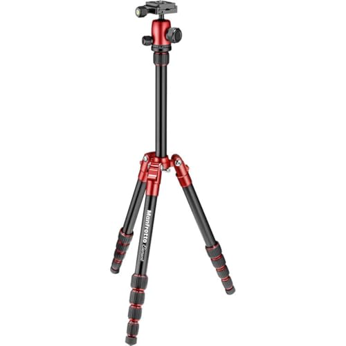 Manfrotto Element Traveller mały aluminiowy 5-częściowy zestaw statywów z głowicą kulową, element mały 143 cm, czerwony