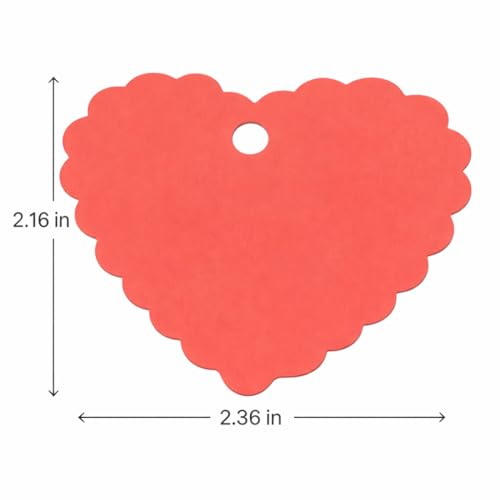 Image of CVANU (100-PCS) Decorative Heart Shape Color Paper Tags & Finish Cut Hole for Hanging with Jute Rope for Gift & DIY Crafts| Message Note| Labeling & Writable (2.16x2.36inch) Dark Orange