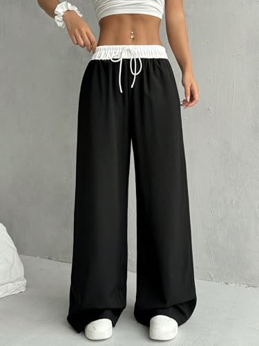 Image of dockstreet Loose fit Open Bottom Joggers /Loose fit, Trouser stylelowers /Cute Style, Relaxed Casual Lounge Pants for Women