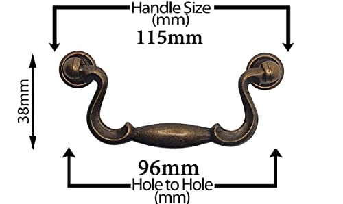 Universal Hardware Vintage Cabinet Brass Handle - Swan Neck Drop Handles 644-07 - Image 2