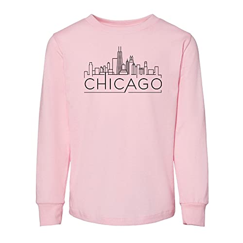 Skyline Chicago Illinois Toddler Kids Long Sleeve T-Shirt