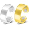 Jecanori Magnetic Rings for Women,Adjustable Stainless Steel Jewelry,Ideal Gift for Women