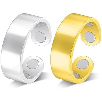 Jecanori Magnetic Rings for Women,Adjustable Stainless Steel Jewelry,Ideal Gift for Women