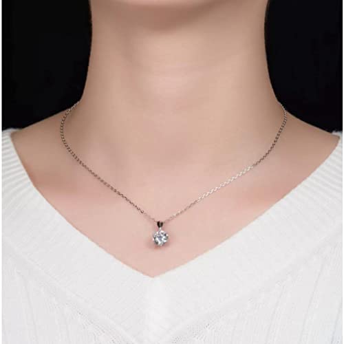 Collier moissanite en argent 925 et or blanc éclatant