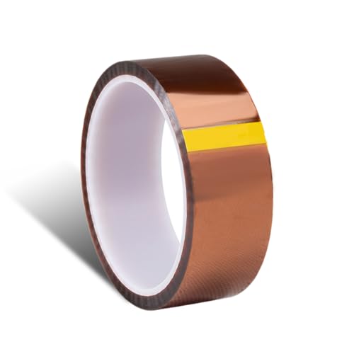 MOUMOUTEN 2 Rolls 35mm x 33m Brown Red High Temperature Polyimide Tape?Insulating Cloth Heat Vinyl Thermal Sublimation Press Tape for PCB and Transformer Protection
