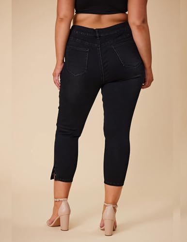 Women Plus Size Stretch Denim Jeggings Pull Elastic Waist Slimming Tummy Skinny Pants for Daily Casual Office Travel2