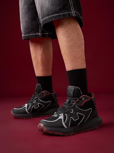 Image of The Souled Store Naruto Shippuden: Sasuke Men and Boys Purple PU Upper Lace Up High Top Sneakers
