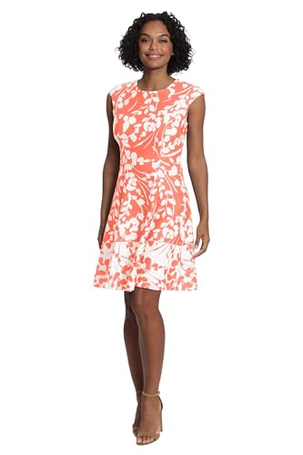 Image of London Times Womens Dresses Cap Sleeve Fit and Flare - Elegant Summer Cocktail Graduation Garden Party Wedding Guest Dress