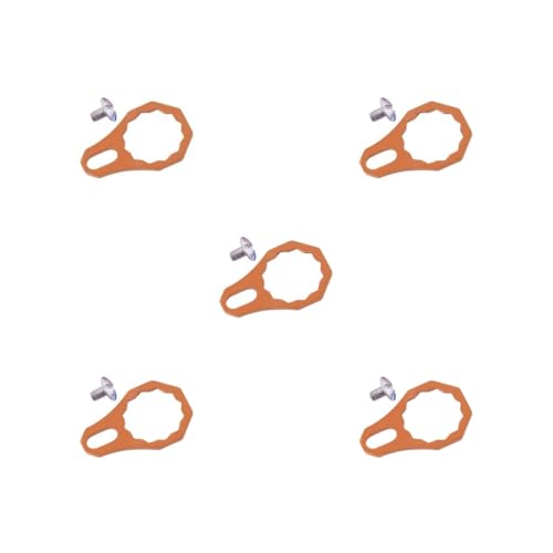 5のセット釣りリールロックプレート修理アクセサリー 釣りタックルツール ネジ付き オレンジ, 21.5x14.1mm