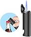 Windproof Jet Flame Butane Lighter, Grinding Wheel Ignition, with Bottle Opener, Slim and Compact, Reusable, Suitable for Candles, Camping(Black)