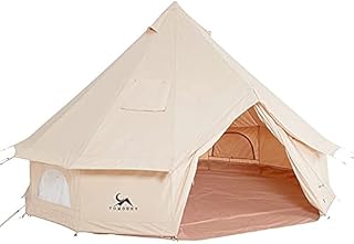MC Canvas Tent Bell Tent Yurt with Stove Jack Zipped Removable Floor for Glamping Truck Car Camping