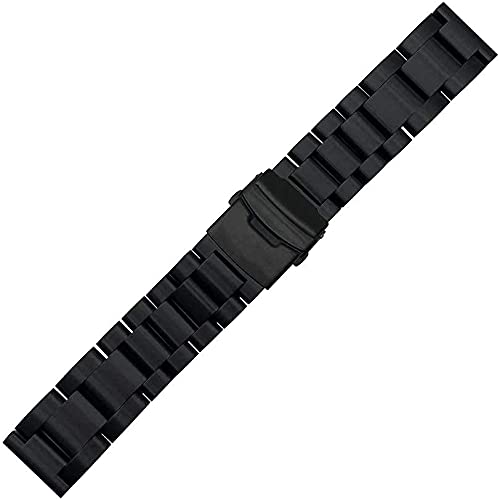 Bracelet de montre en acier inoxydable massif 22mm 24mm 26mm maille épaisse élégante