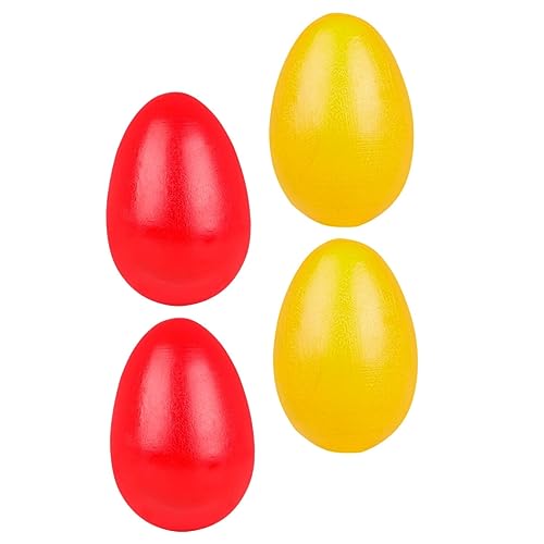 Mikinona 4piezas Juguete De Arena De Madera Forma De Huevo Maracas De Juguete Sonajeros para Bebés Instrumento De Percusión Musical para Actividades Al Aire